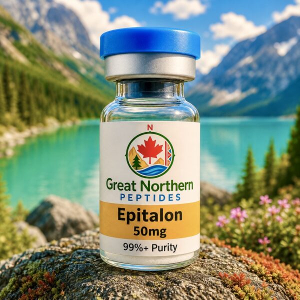 Buy Epitalon peptide in Canada – Great Northern Peptides 50mg vial for longevity, repair, and vitality.