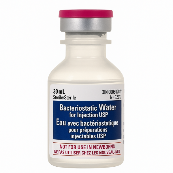 Buy bacteriostatic water in Canada – sterile, multi-use solution for peptide reconstitution from Great Northern Peptides.