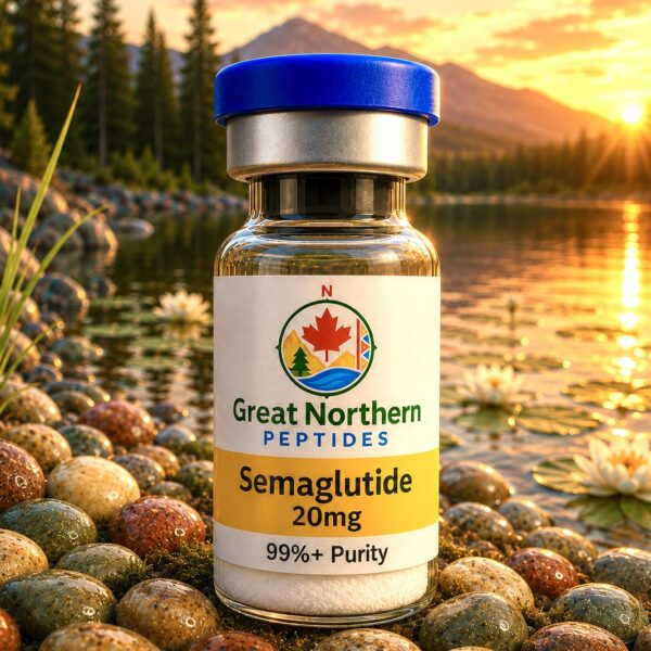 Buy Semaglutide peptide in Canada – Great Northern Peptides 20 mg vial for weight and appetite support.